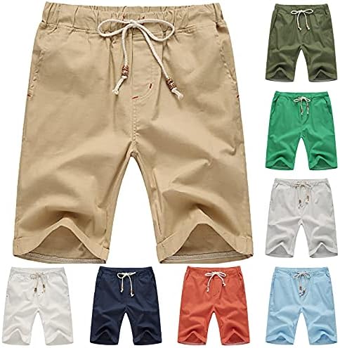 Calça de shorts masculinos da Kingaggo calça elástica de cintura sólida calça curta de calça curta de calça curta