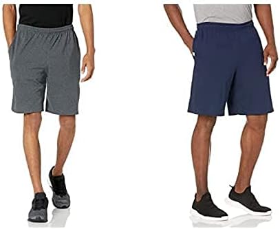 Russell Athletic Men's Relaxed Fit 9 Algodão com bolsos, cintura elástica ajustável, tamanhos S-4x