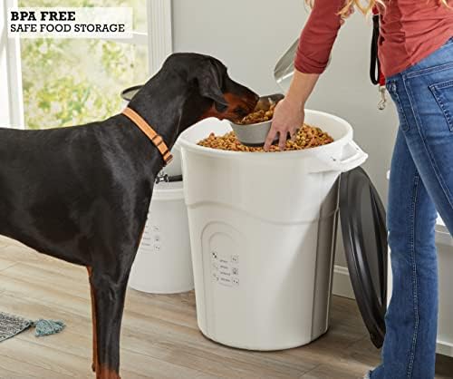 United Solutions Garge Pet Food Storage Contêiner com tampa apertada, capacidade de 20 galões, ótima para comida de cachorro, alimentação