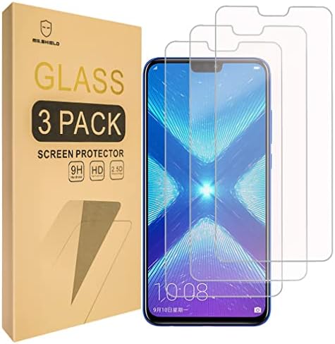 Sr.Shield [3-Pack] projetado para o Huawei Honor 8x [Protetor de tela de vidro temperado] [vidro Japão com dureza 9H] com substituição ao longo da vida