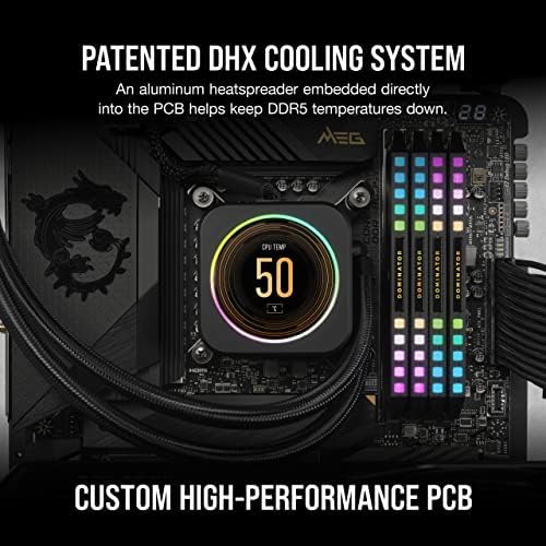 Corsair Dominator Platinum RGB DDR5 RAM 64GB 6400MHZ C32-40-40-84 1.4V Intel otimizado Memória do computador preto