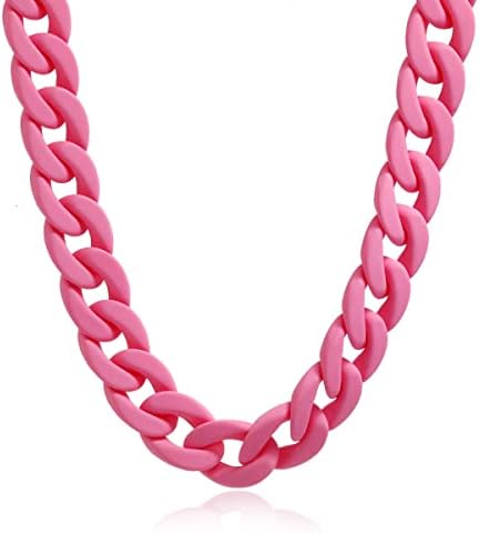 Moda Multicolor acrílico Figaro Chain Colar Collo Colar cubano grosso resina grossa Colar de corrente de curva para mulheres jóias