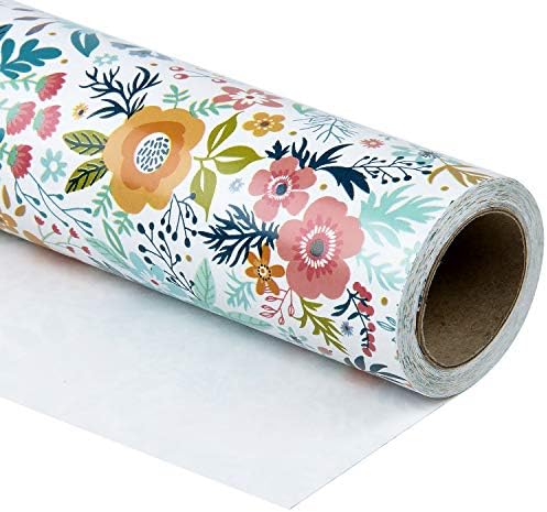 Rolo de papel de embrulho de embrulho wrapaholic - belo design floral para aniversário, dia das mães, casamento,