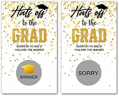 50 Graduação Party Scratch Off Cards, 2 x 3,5, High School ou Faculdade Convites de Atividades de Jogos de Festas, Cartões