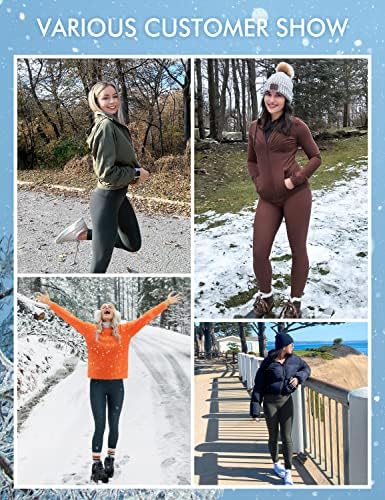 Crz Yoga Térmico lã ladeada Leggings Mulheres 28 '' - Winter Warm Workout Pants Hight -Wistist