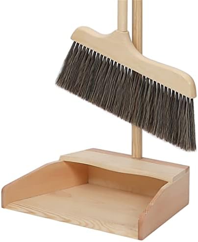 Lysldh Sweeping Broom, cerdas de porco, vassoura e conjunto de lixo, combinação de vassoura em casa, cabelo macio