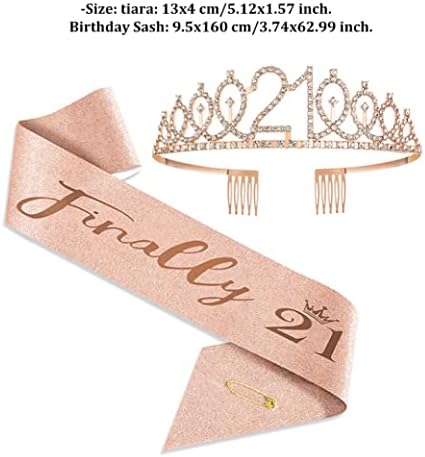 21º aniversário Tiara Birthday Crown Birthday Frea