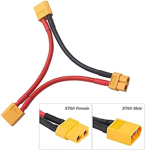 2Packs XT60 Série serial Connector de bateria 12AWG Adaptador de cabo de arame de silicone macio para RC LIPO Battery Helicopter