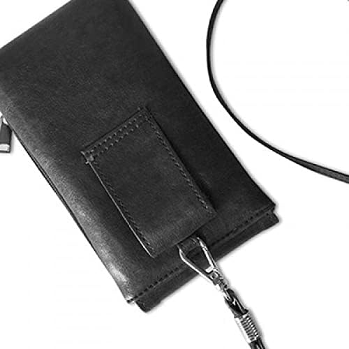 Caráter japonês Hiragana SU Phone Wallet Burse pendurada bolsa móvel bolso preto