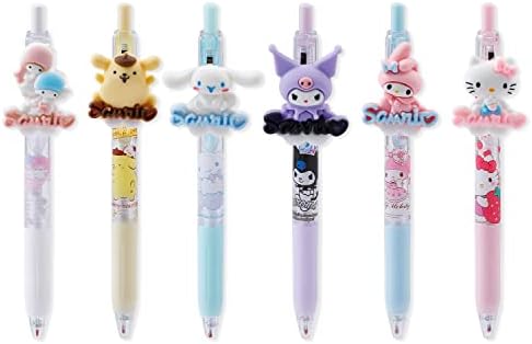 G-Ahora Kitty Cartoon Gel Pen 6 PCS Kitty canetas preto de 0,7 mm de escrita de caneta para estudantes