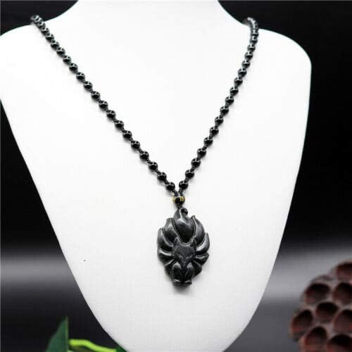 Obsidiana Lobo de cristal Nine cauda raposa obsidiana colar pendente de contas com cadeia de contas para wen