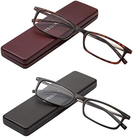 Óculos de leitura de óculos com estojo portátil Slim Mini Pocket Readers For Mull Men Eye Glasses