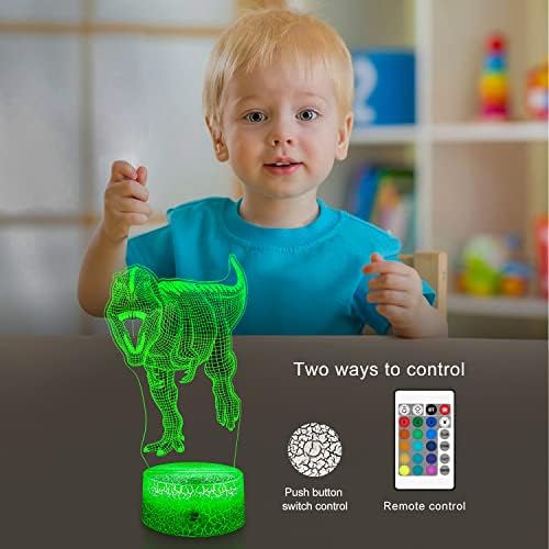 Lâmpada de dinossauro Honrg Presentes Dinosaur Night Light Kids Room Decoração 16 Cores Mudando com controle remoto e Smart Touch