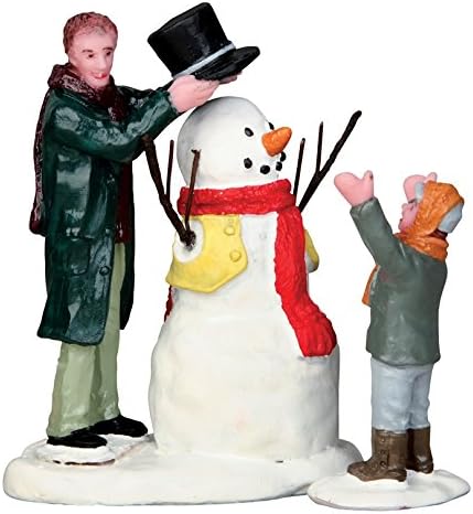 Lemax Vail Village Village Shefted Snowman Christmas 2 Peça Conjunto #52352