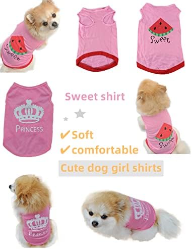 CLOPON 4 PCS roupas pequenas de cachorro para meninos camisas de cachorro macias e bonitas para meninas camisa de cães chihuahua