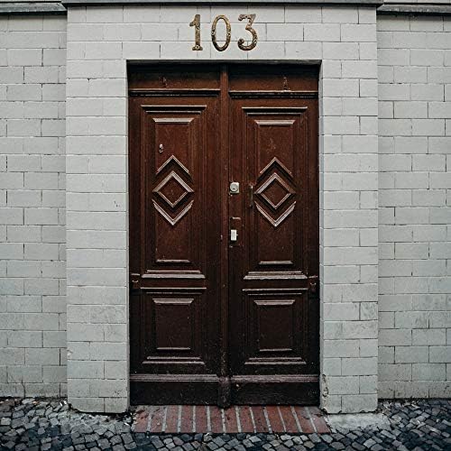 Números de casa de 5,5 polegadas - Ferro fundido sólido - acabamento desigual de bronze com aparência rústica martelada - numeração de endereço de estilo artesão para casa, rua, porta, caixa de correio - número 1