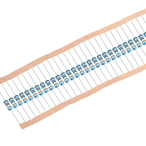 UXCELL 50pcs 3,9k ohm resistor, 1/2w 1% de resistores de filmes de metal, chumbo, 5 bandas para projetos eletrônicos e experimentos