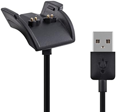Cordão do carregador Kwmobile Compatível com Garmin VivoSmart HR Plus/Approach X40 - Carregador para Smart Watch USB Cable - Black
