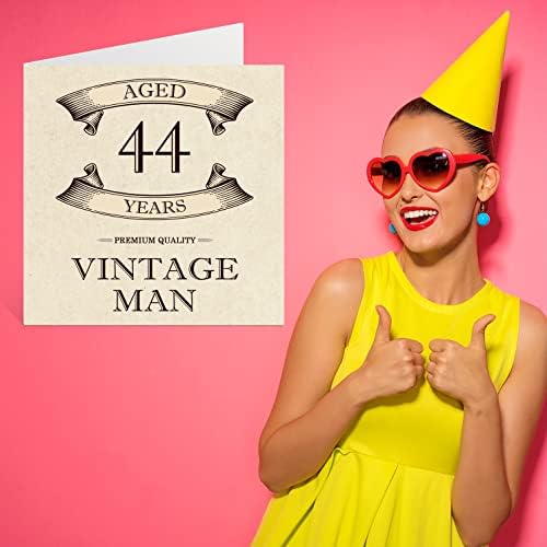 Stuff4 Vintage 44º cartões de aniversário para homens - 44 anos - Cartão de aniversário divertido para colega pai marido namorado