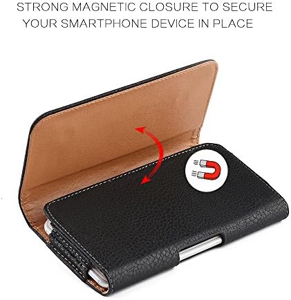 Caixa de transporte do coldre de quadril de cinto para celular, o coldre de cinto de cinto de couro falso preto compatível com Lumia 1520