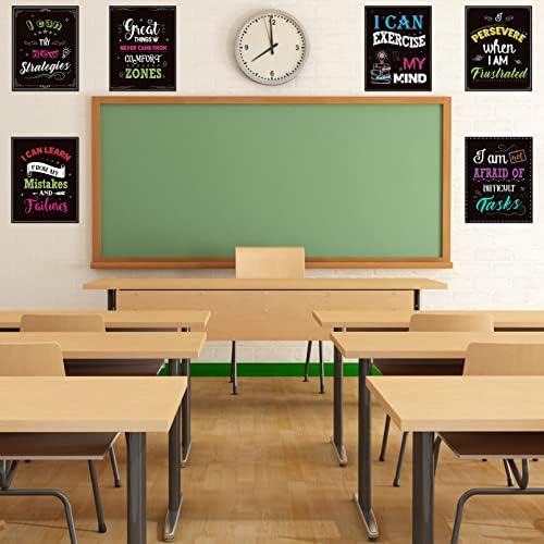 Decorações em sala de aula, 21pcs Colorido Boletim Motivational Posters de exibição para decoração da sala de aula, citação inspiradora e pôsteres de mentalidade de crescimento para professores do ensino médio