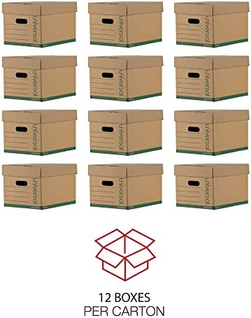 Universal 28225 Caixa de armazenamento reciclado, letra/legal, 12 x 15 x 10, Kraft
