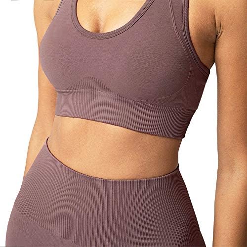 Roupas de ioga de JetJoy para mulheres Conjunto de 2 peças, treino de altas cintura de perneiras esportivas e roupas de ginástica