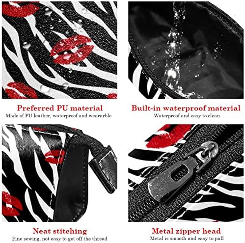 Bolsa de maquiagem de viagem sacos de maquiagem de bolsa de higieness à prova d'água para mulheres e meninas, Zebra Pattern