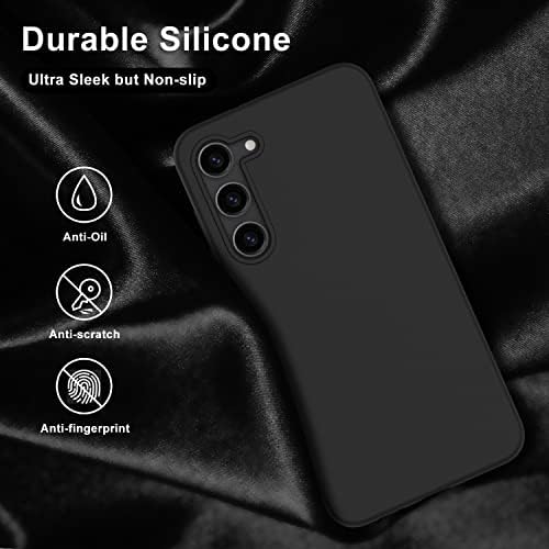 Bemal Samsung Galaxy S23 Caixa, capa de telefone protetora à prova de choque de silicone líquido, tampa de revestimento de microfibra de microfibra suave e leve e fina para o Samsung Galaxy S23 6,1 polegadas, preto