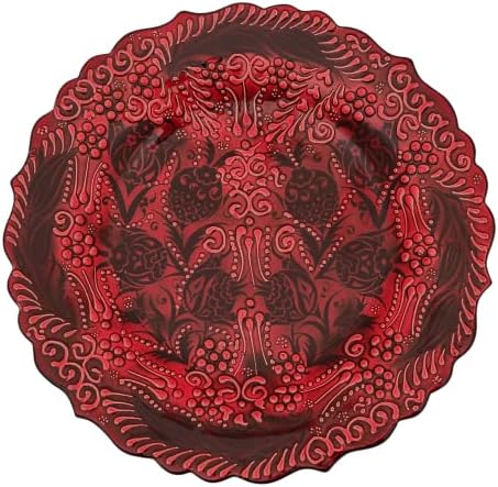 Ayennur Placa decorativa turca de 9,85 Ornamento de cerâmica artesanal para decoração de parede para casa e escritório