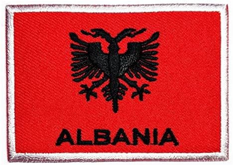 Kleenplus 3pcs. 1,7x2,6 polegada. Nacional da bandeira da Albânia Bandeira sinalizador country Tático Militar Apliques