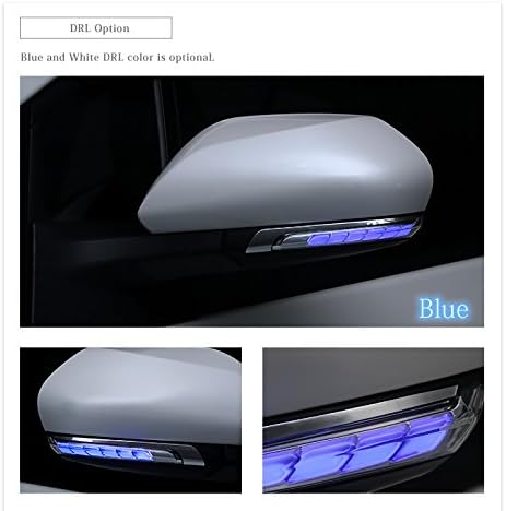 【V/A】 LIGHT LIGHT SINAL Turn LED seqüencial do espelho lateral DRL azul com interruptor opcional para Camry 2017- XV70