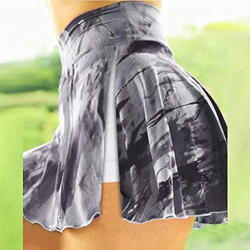 2 em 1 shorts mulheres com cintura alta plissada shorts fluidos tie-dye estampa de impressão respirável Casual Treino atlético