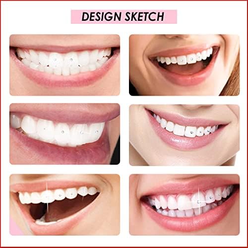 Kit de gemas de dente diy mqshuhenmy - kit de gemas de dente DIY profissional com luz de cura e cola, kit de jóias de dentes com cola e luz de dentes diy dentes com cola e luz