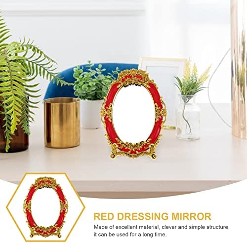 Espelho de maquiagem de parede de parede curado 2pcs espelhos de maquiagem de casamento vintage de noiva espelhos oval espelhos