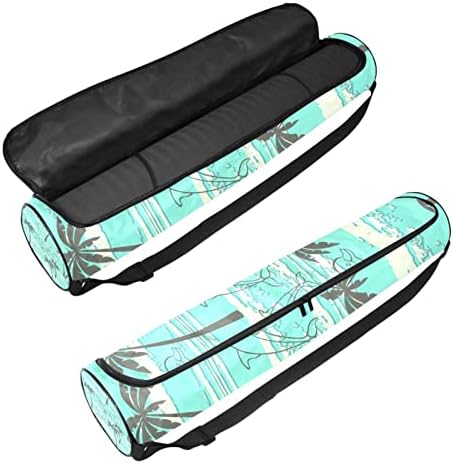 Dolphins Palm Trees Yoga Mat Carrier Bag com alça de ombro de ioga bolsa de ginástica Bolsa de praia