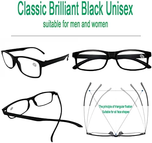 Voítead HD Reading Glasses Men Anti-Blue Light Anti-Fatiga Moda de meia-idade e idosos óculos
