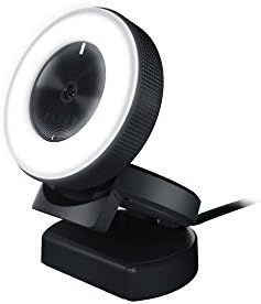 Razer Kiyo Streaming Webcam: Full HD 1080p 30 fps/720p 60 fps - luz do anel com brilho ajustável - microfone embutido - foco automático - funciona com zoom/equipes/skype para conferência e videococação