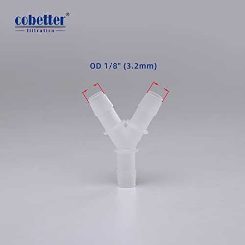Conector farmacêutico Cobetter Polipropileno y Connector Igual junta de 3 vias para tubulação de 1/8 , pacote de 10