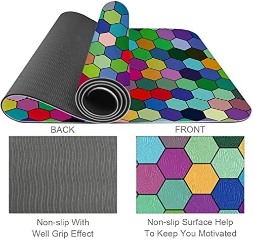 Siebzeh colorido hexagon geométrico Mosaico Padrão premium premium de ioga grossa MAT ECO AMPLICAÇÃO DE RORBO