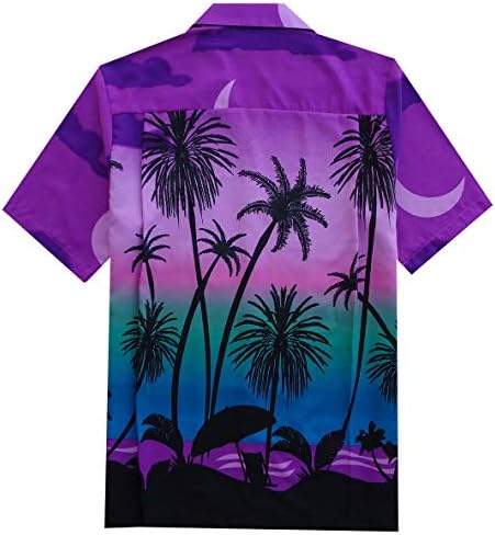 Camisas havaianas Alvish para homens botão casual de palmeira tropical para baixo de manga curta