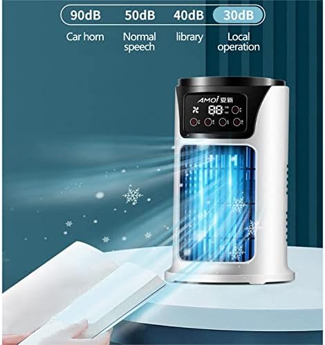 3 em 1 ar condicionado portátil, unidade de refrigerador de ar evaporativo com 6 velocidades de vento, 300 ml de tanque de água