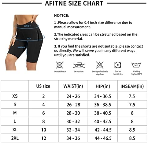 Afitne Biker Shorts para mulheres na cintura alta com bolsos de yoga shorts de compressão de spandex para academ
