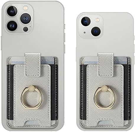 Lnobern de grande capacidade RFID Premium PU Soldador de cartão de couro PU na carteira com anel Kickstand Compatível com