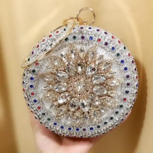 MJWDP Mini Sacos de Diamante de Crystal redondos Hasp Bolsas de noivas em corrente de ombro
