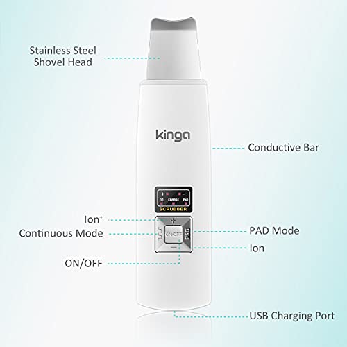 Removedor de refrigerador de pele facial KINGA Spatula Deep Facial Cleansing Limpeza Facial Lifting Silver Color