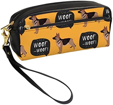 Bolsas de estojos a lápis de colourlife cachorro cão pastor alemão de couro zíper bolsa bolsa maquiagem de maquiagem de bolsa cosmética para adultos meninos meninas