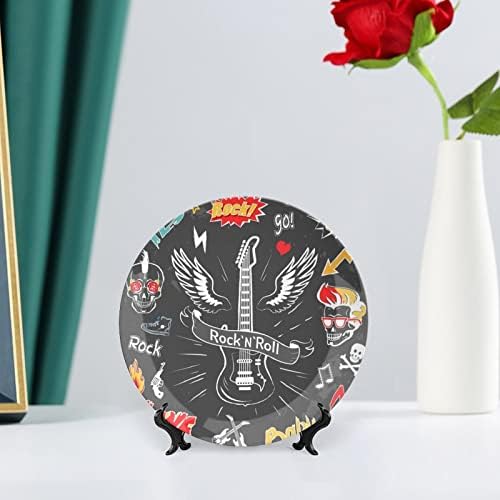 Rock Roll Punk Skull 4 Cerâmica Decorativa Placa com exibição Pendurada pendurado aniversário de casamento personalizado