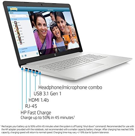 2020 Novo HP 17-BY3063ST 17,3 HD + Display Notebook, Intel i3-1005G1, Memória de 8 GB, 128 GB SSD + 1 TB disco rígido, Windows