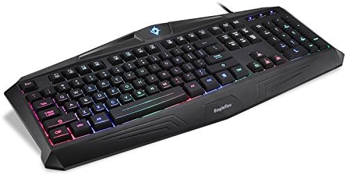 EAGLETEC K005-BA PC Teclado para jogos de PC e teclado de retroilumos de LED com combo de mouse RGB com teclas multimídia e mouse